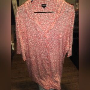 COSABELLA PLUS SIZE CORAL PRINTED SLEEPSHIRT SHORT SLEEVE SIZE 3X